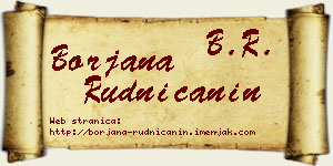Borjana Rudničanin vizit kartica